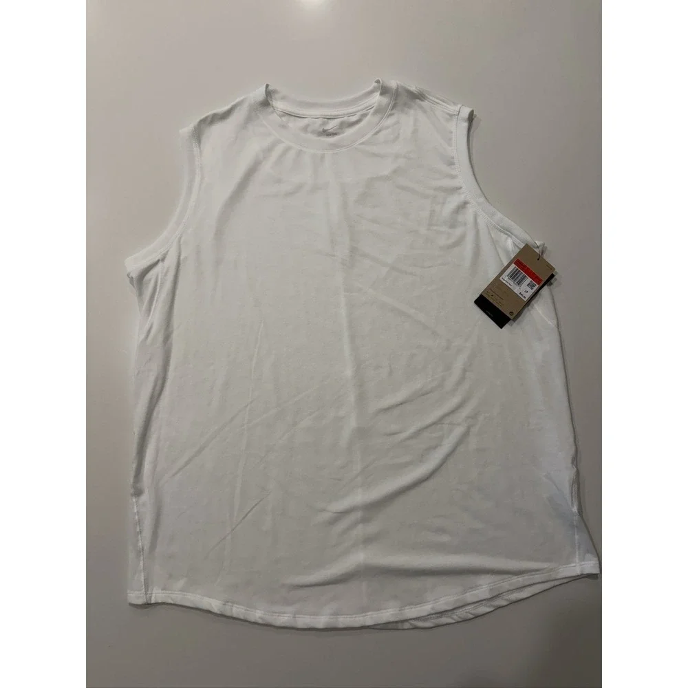 Nike Nike One Tank Top Womens L White Dri-FIT Loose Fit FN2811-100